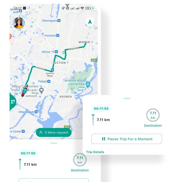 DriveMond User App Live Trip Tracking Features