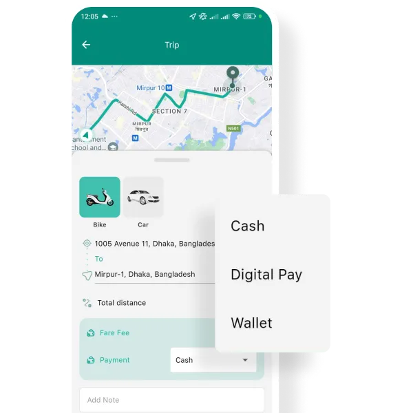 DriveMond User App Multiple Payment Gateway Features