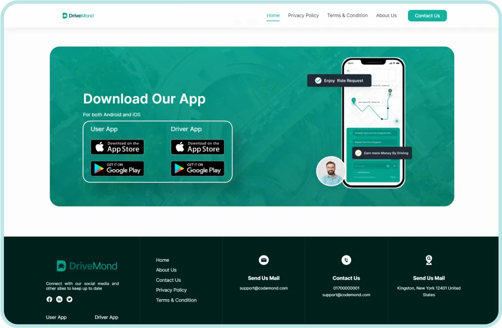 DriveMond User Website Inspire Users To Download The App Features
