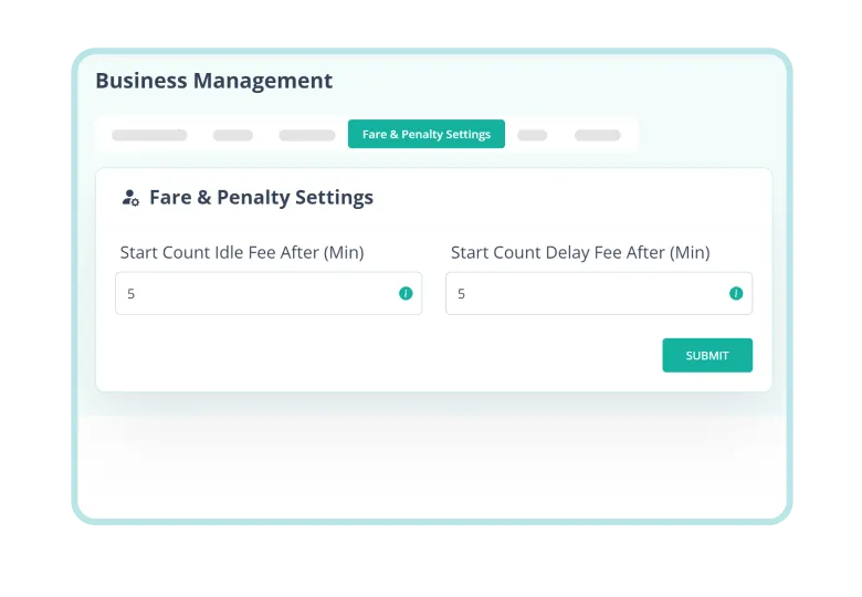 DriveMond Admin Panel Setup Business Fare & Panelty Features