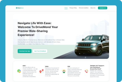 DriveMond Business Website Home Page Features