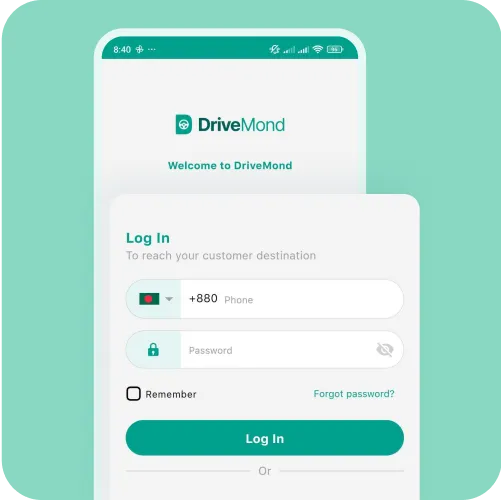 DriveMond Driver App Account Registration Login Features