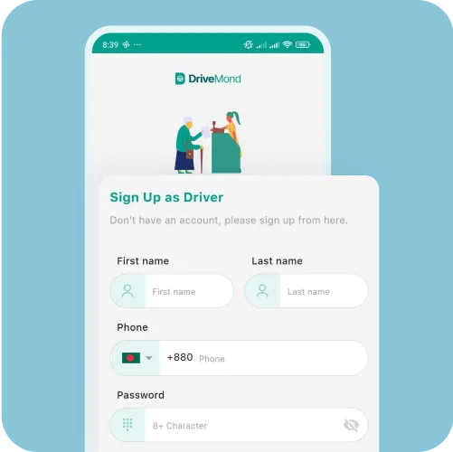 DriveMond Driver App Account Registration Sign Up Features