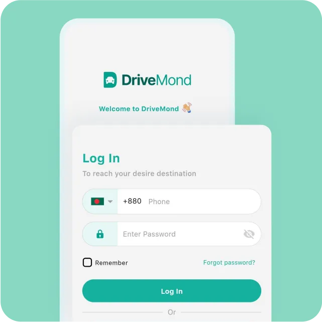 DriveMond User App Account Creation Login Features