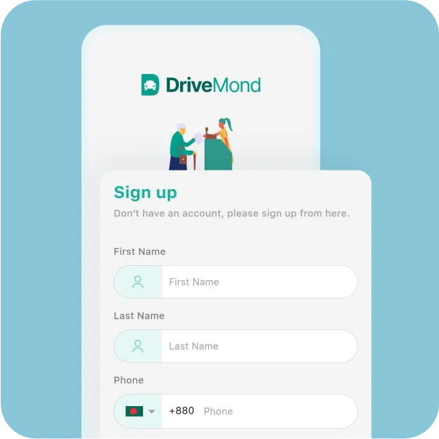 DriveMond User App Account Creation Sign Up Features