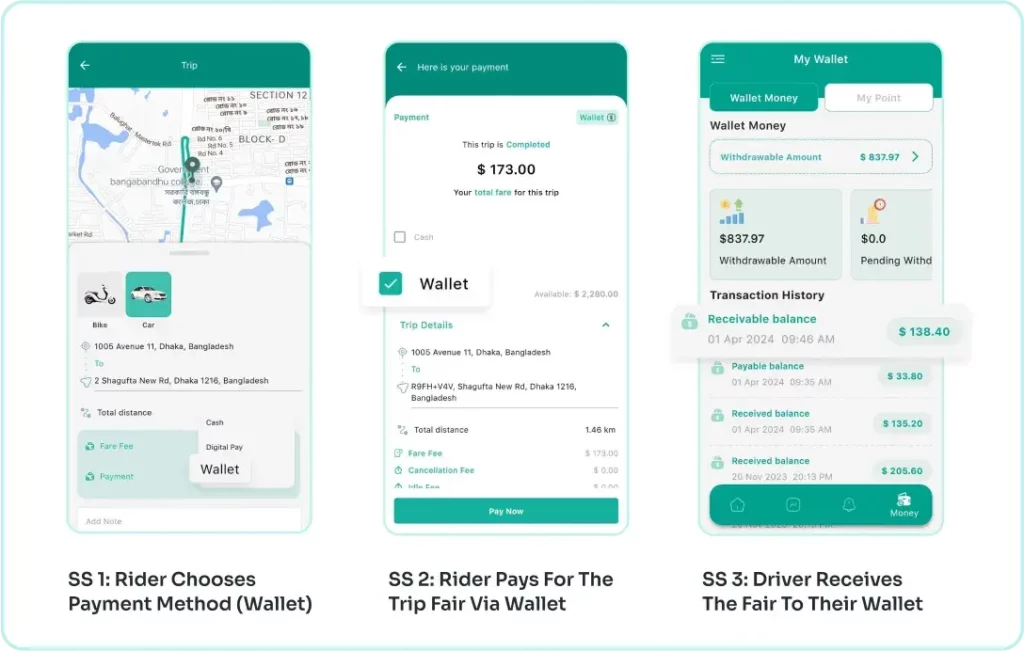 Driver Wallet Receive Payments Feature