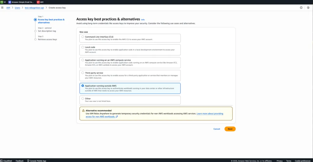 Select Access Key Use Case
